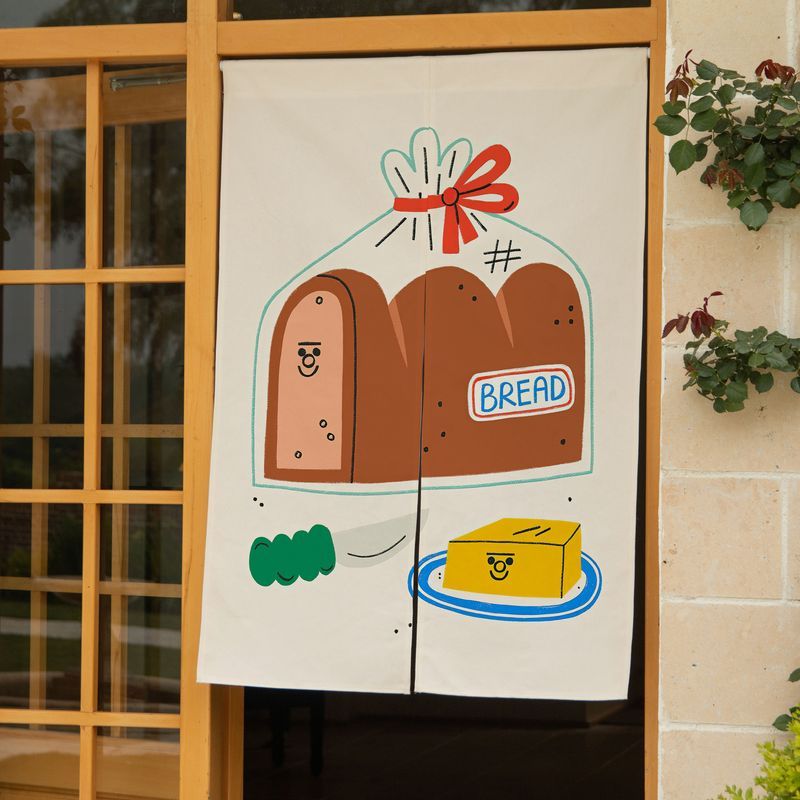 VIKAMA かわいい手描きパンパック ドアカーテン 朝食フ - Noren Curtain Doorway のレビューと価格