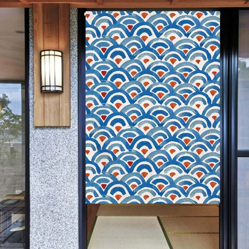 VIKAMA 浮世絵の巨波をイメージしたのれんカーテン、青と - Noren Curtain Doorway のレビューと価格